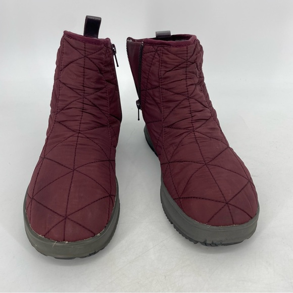 Bogs Women's 9 Snowday  Lo Waterproof Winter Snow Boots Burgundy Side Zip 72697 - Picture 2 of 9